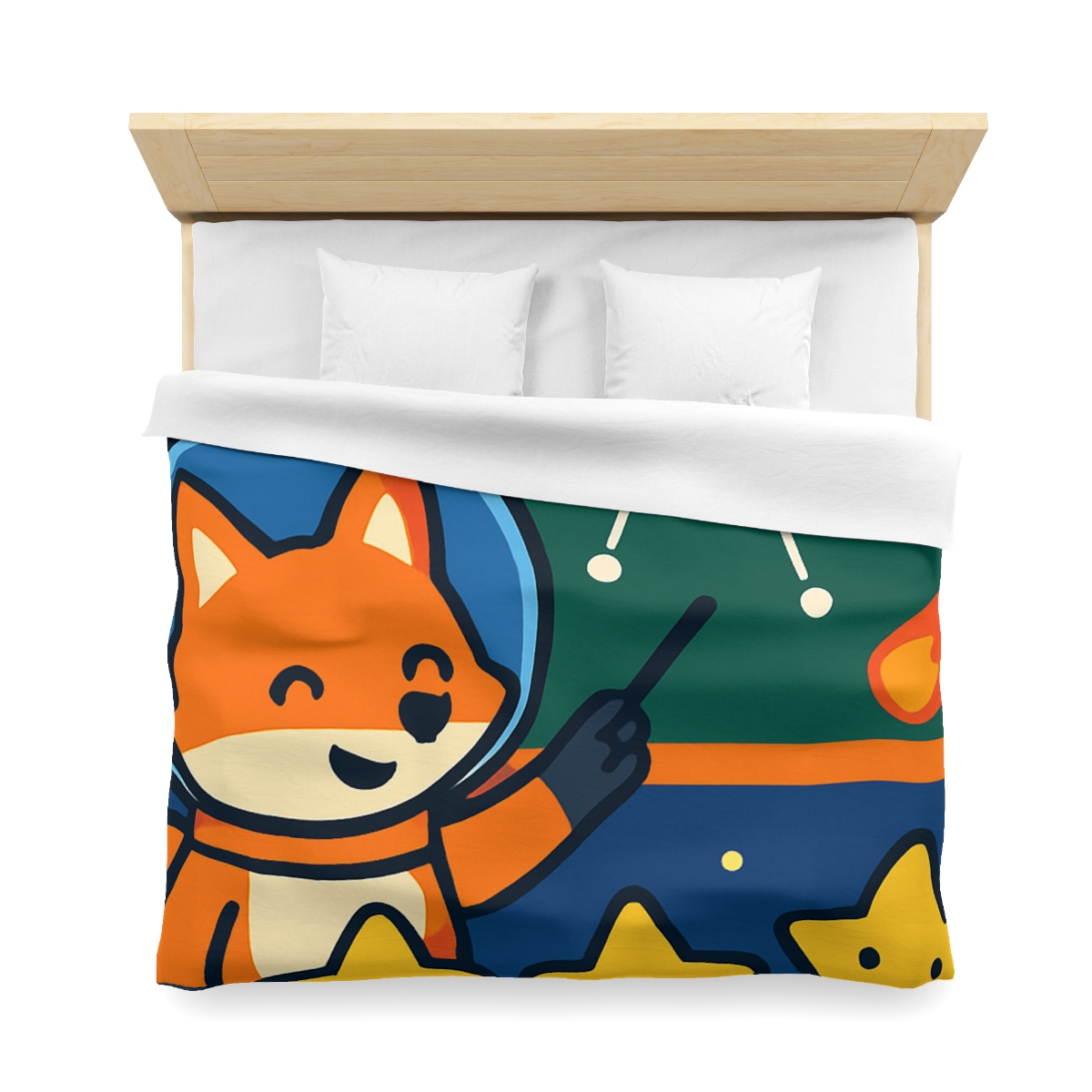 Comet Classroom Space Fox personalized bedding duvets