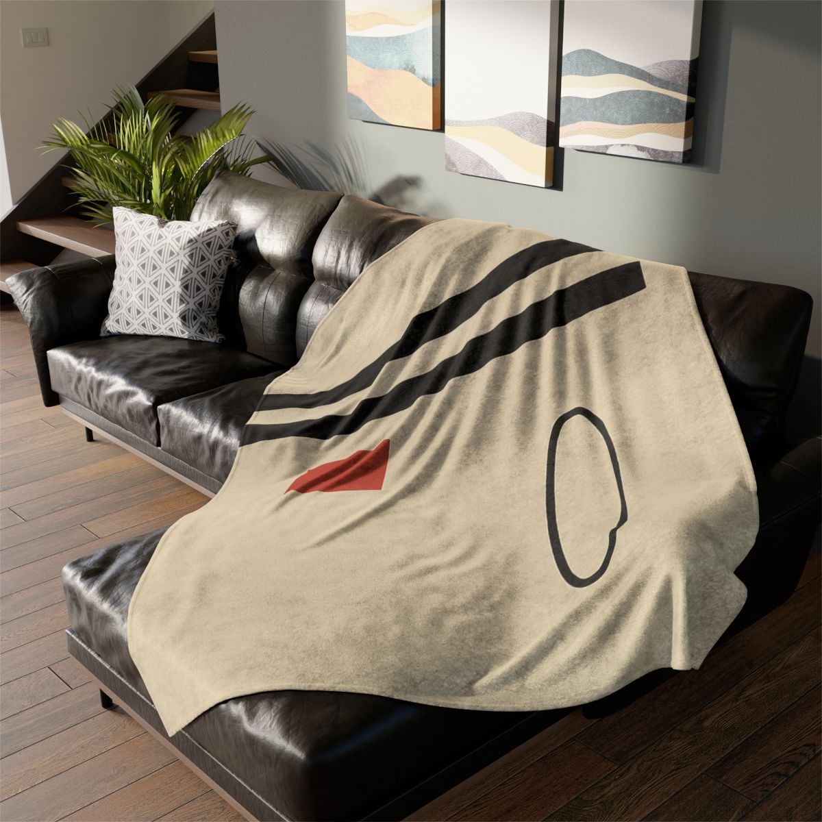 Aligned Posts With Floating Oval designer printed blankets