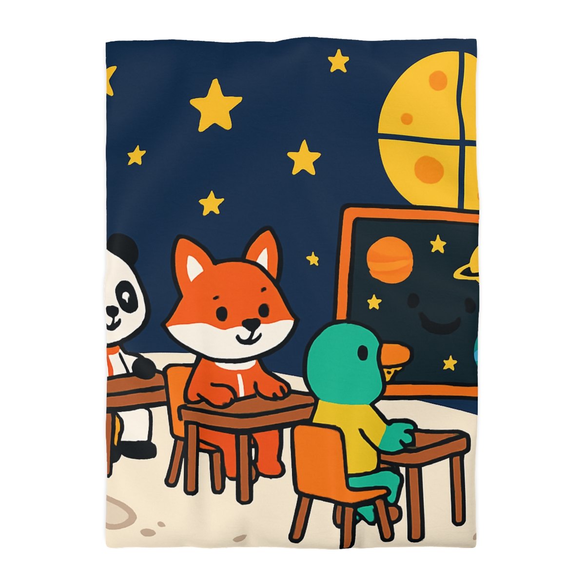 Space School For Curious Critters designer printed duvets