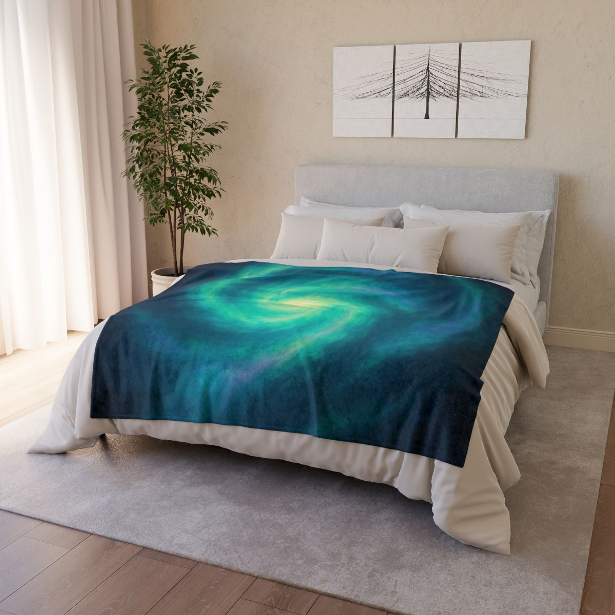 Aurora Halo Spiral personalized cozy blankets