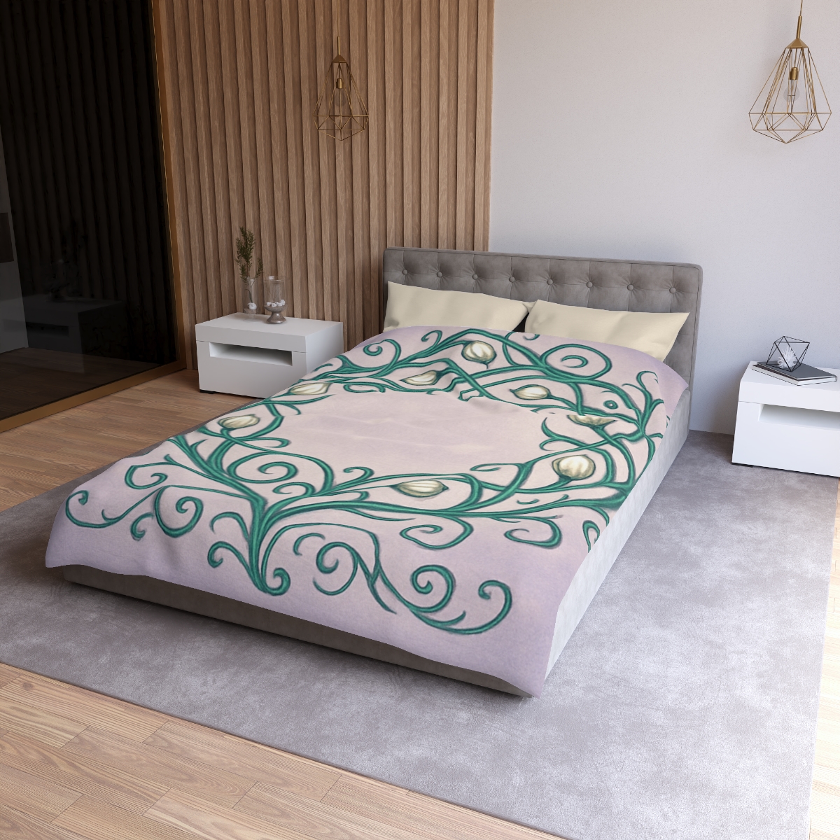 Vine Lattice Halo designer printed duvets