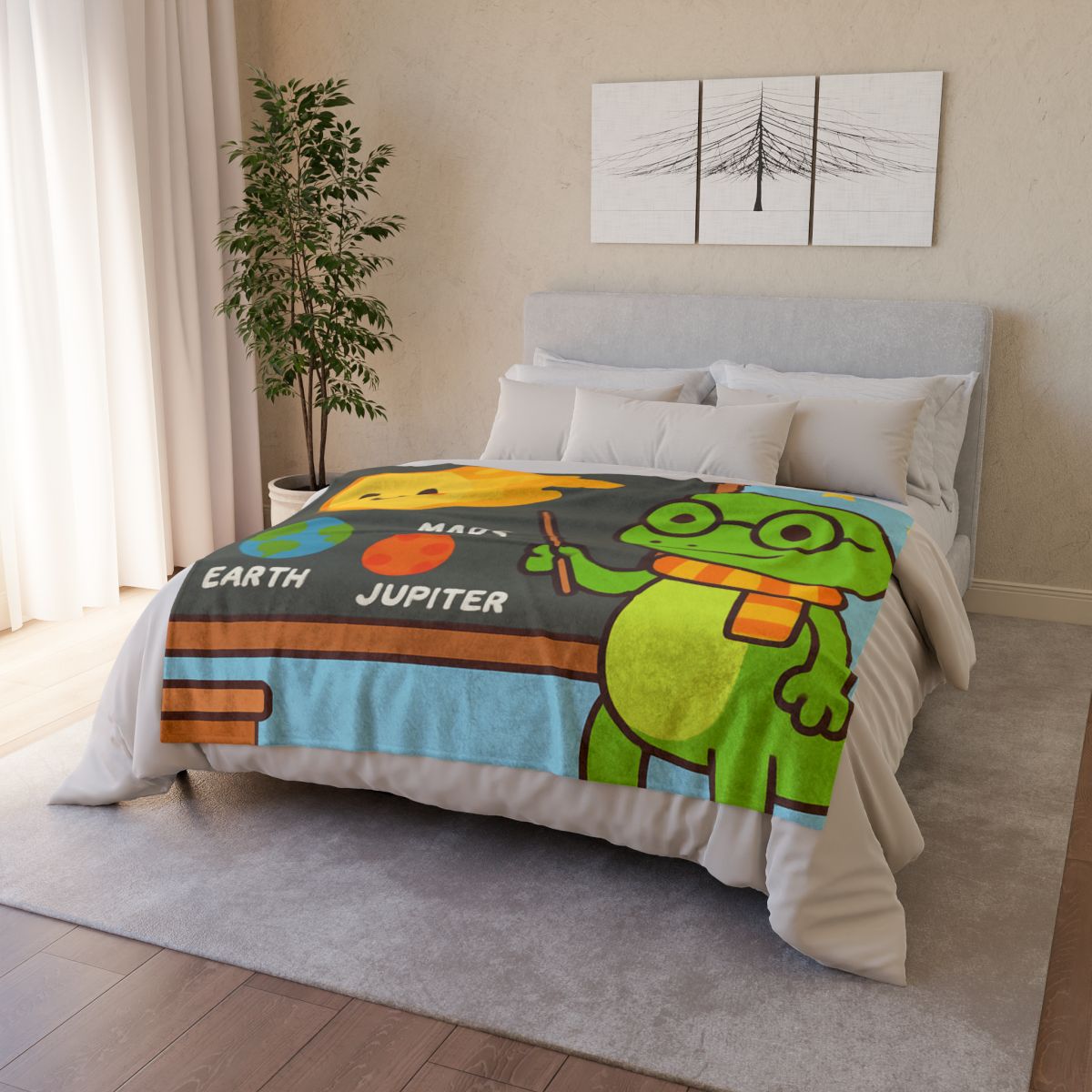 Comet Classroom Gecko designer printed blankets
