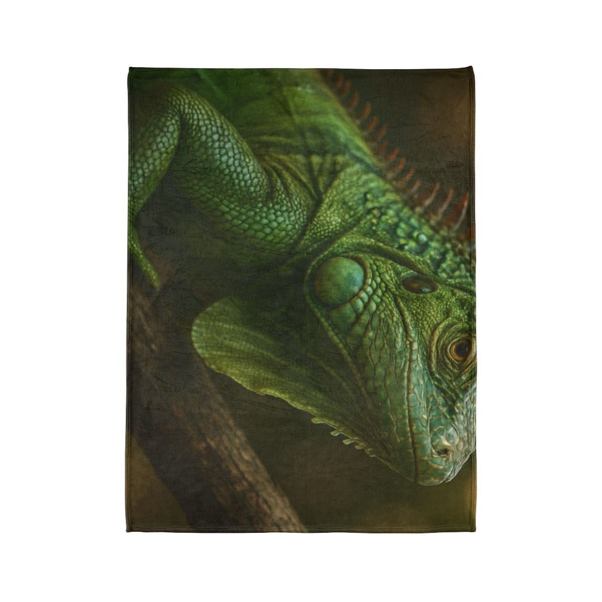 Starlit Stillness Green Iguana designer printed blankets