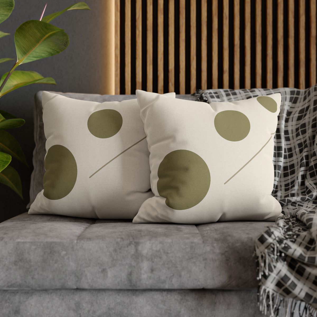 Triad Of Circles With Open Line soft cotton pillow cases