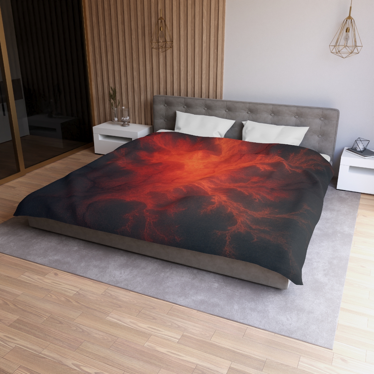 Fractal Nebula Tidal Bloom stylish duvet covers