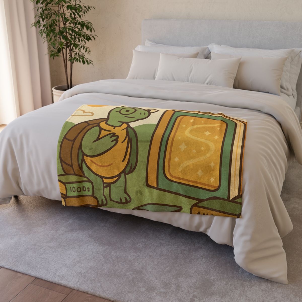 Time Traveling Tortoise Library designer printed blankets