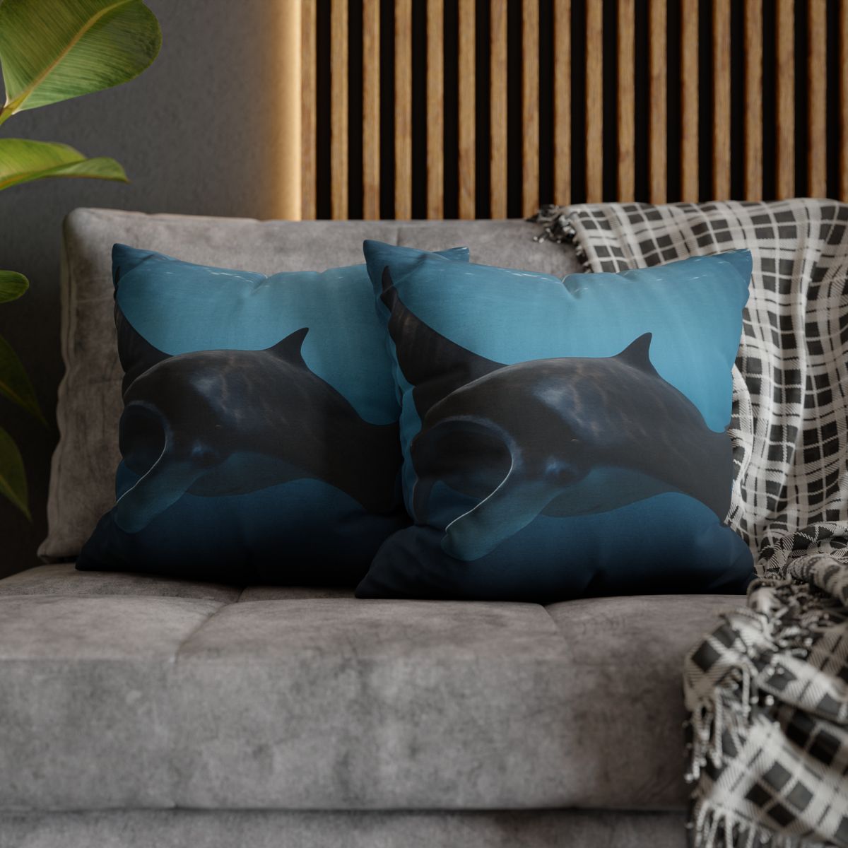 Sunlit Drift Manta Ray stylish decorative pillowcases