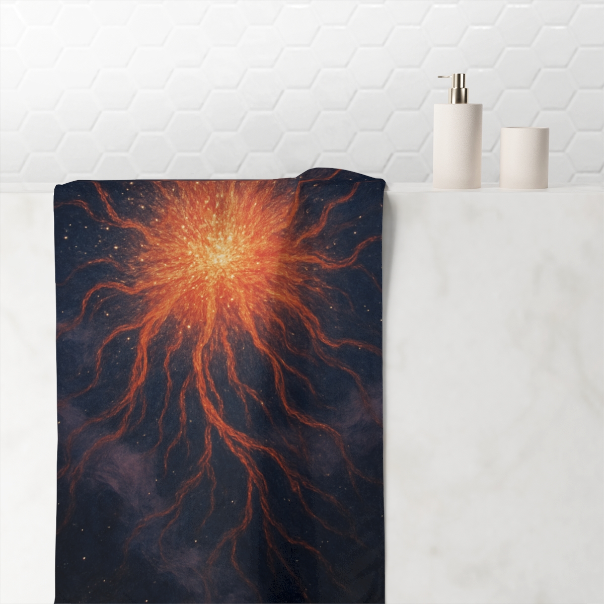 Plasma Filament Bloom designer printed towels