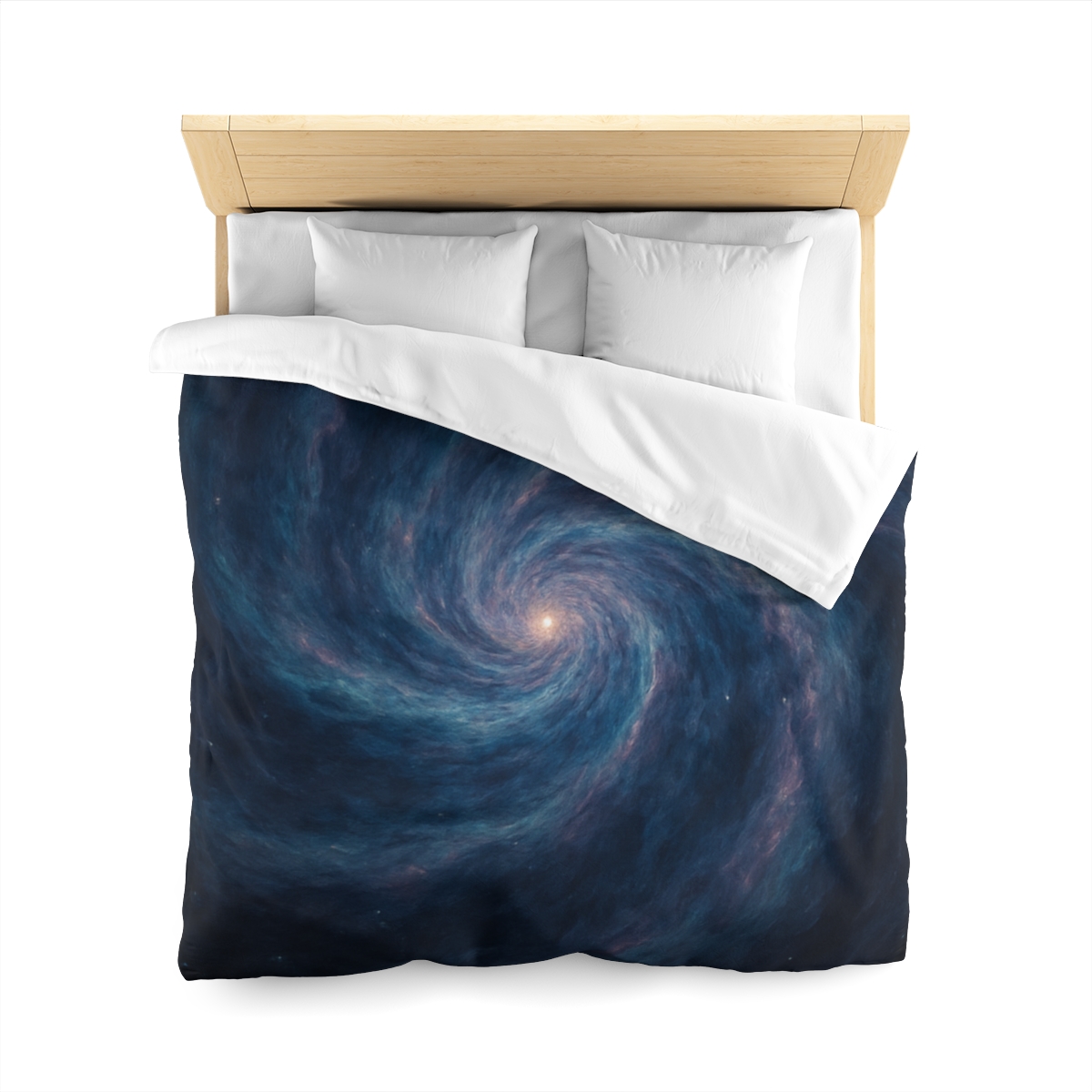 Nebula Spiral Haze designer printed duvets