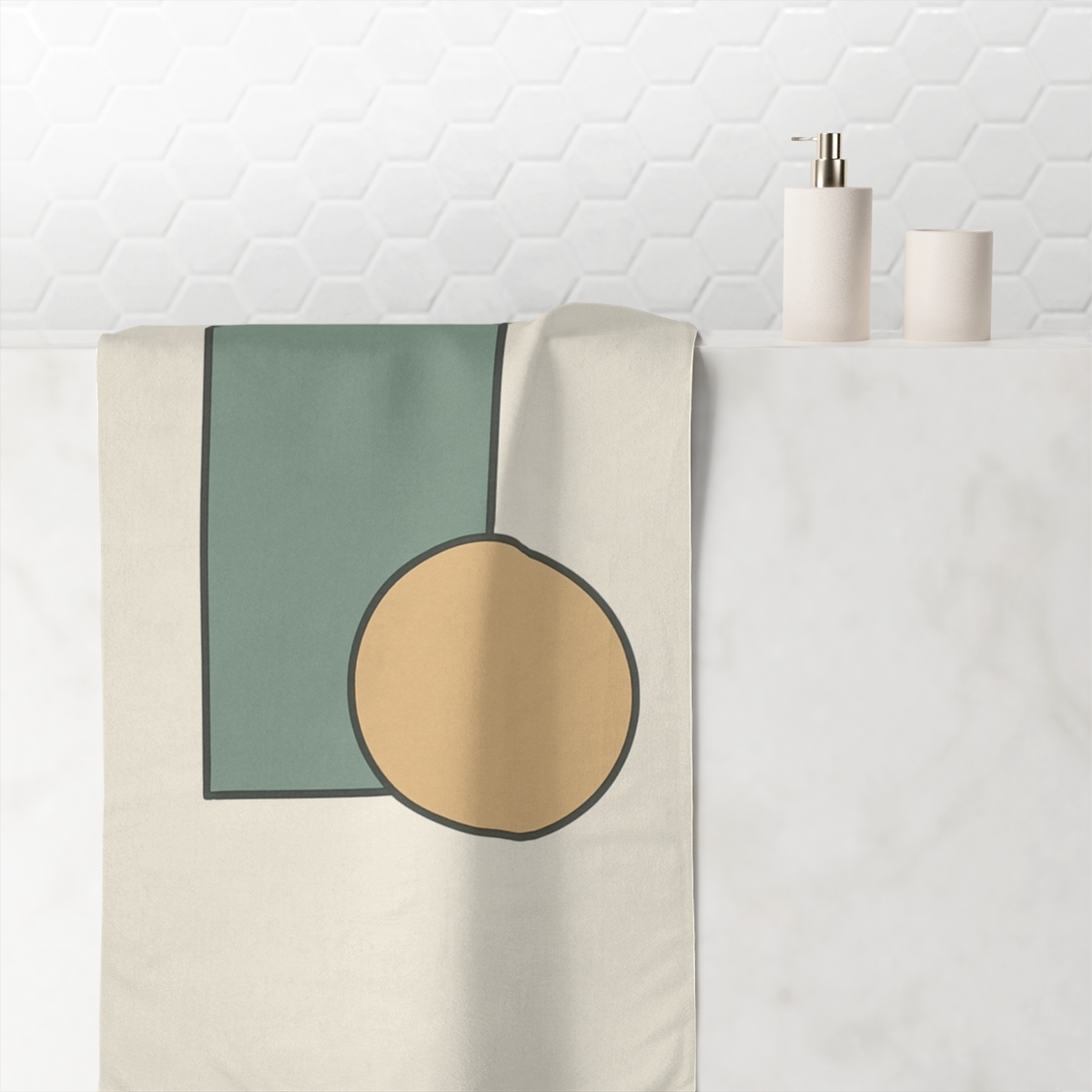 Sparse Trio Of Staggered Shapes designer printed towels