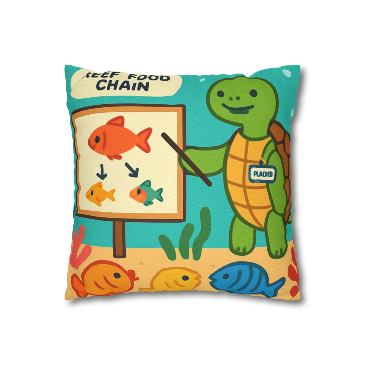 Coral Classroom Sea Turtle Guide trendy patterned pillow cases