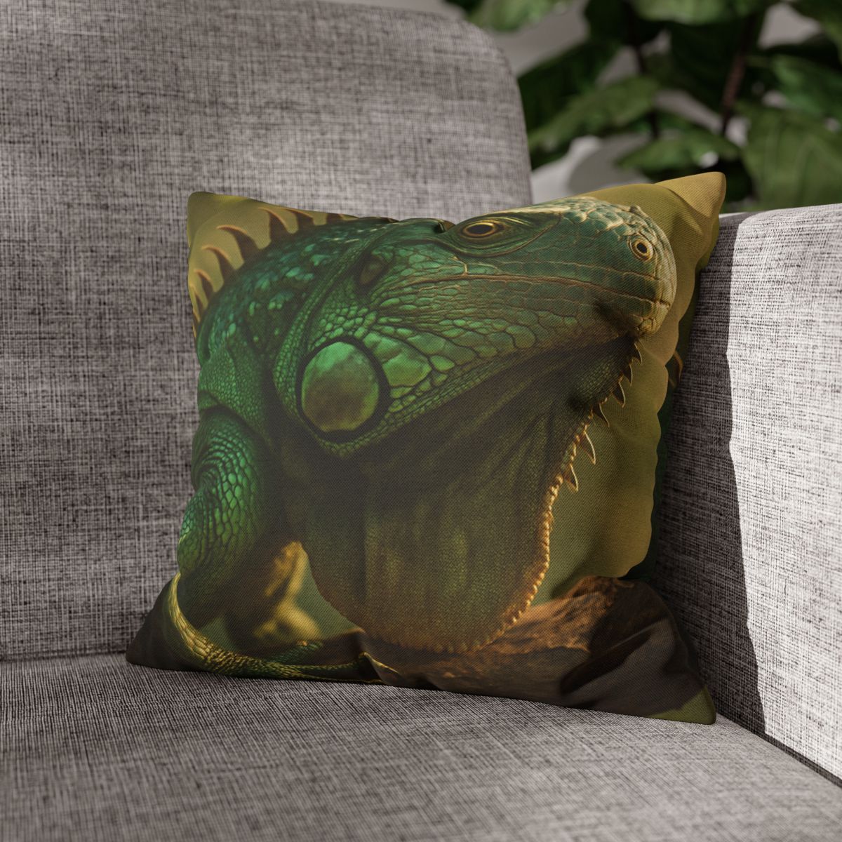 Sunlit Armor Green Iguana personalized pillow covers