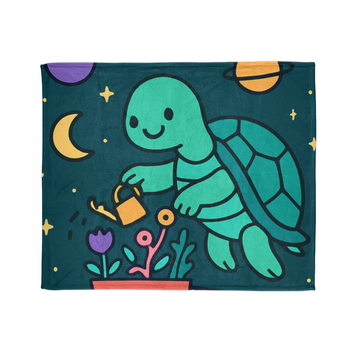 Starlight Sea Turtle Garden personalized cozy blankets