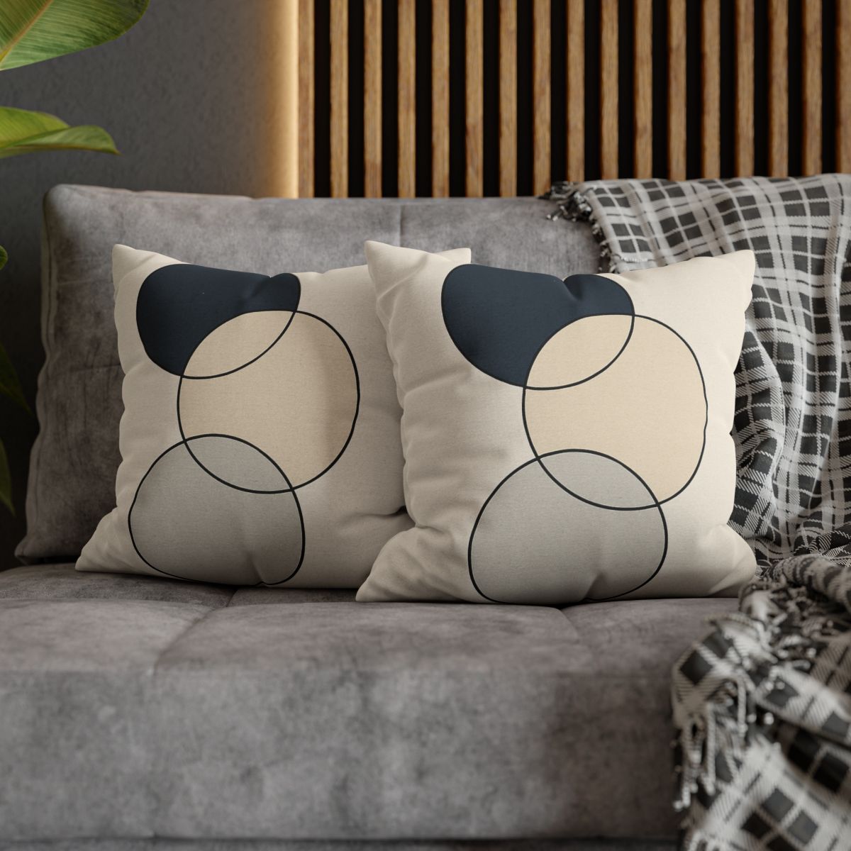 Staggered Trio Of Circles trendy patterned pillow cases
