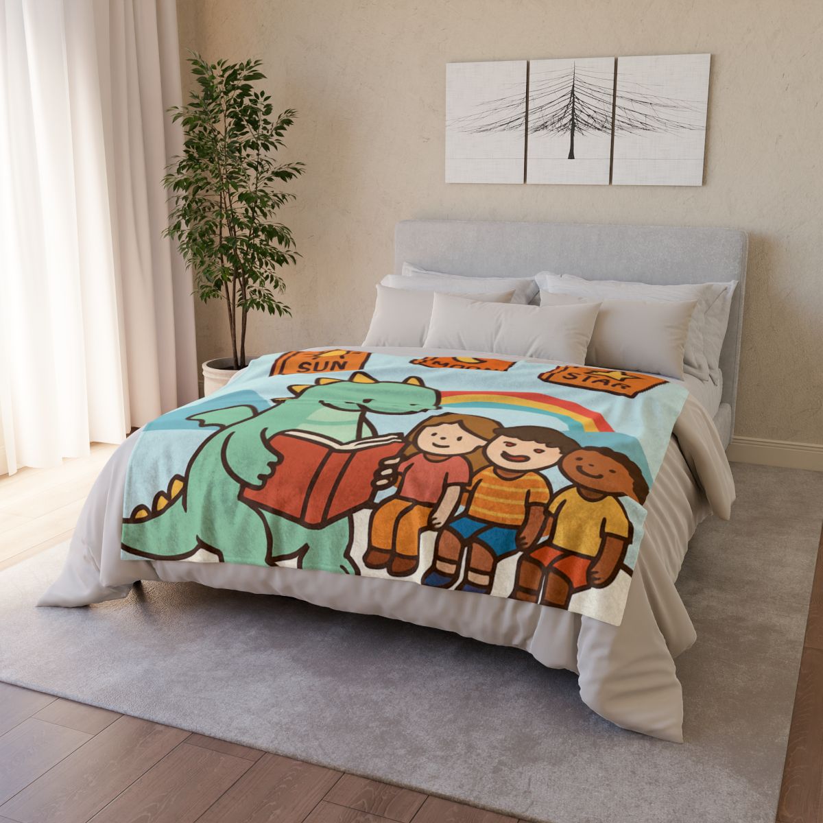 Dragon Library In The Cloud Valley custom blankets
