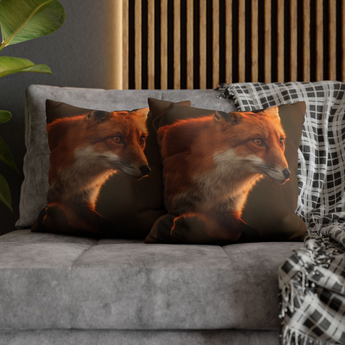Crimson Whisper Red Fox personalized pillow covers