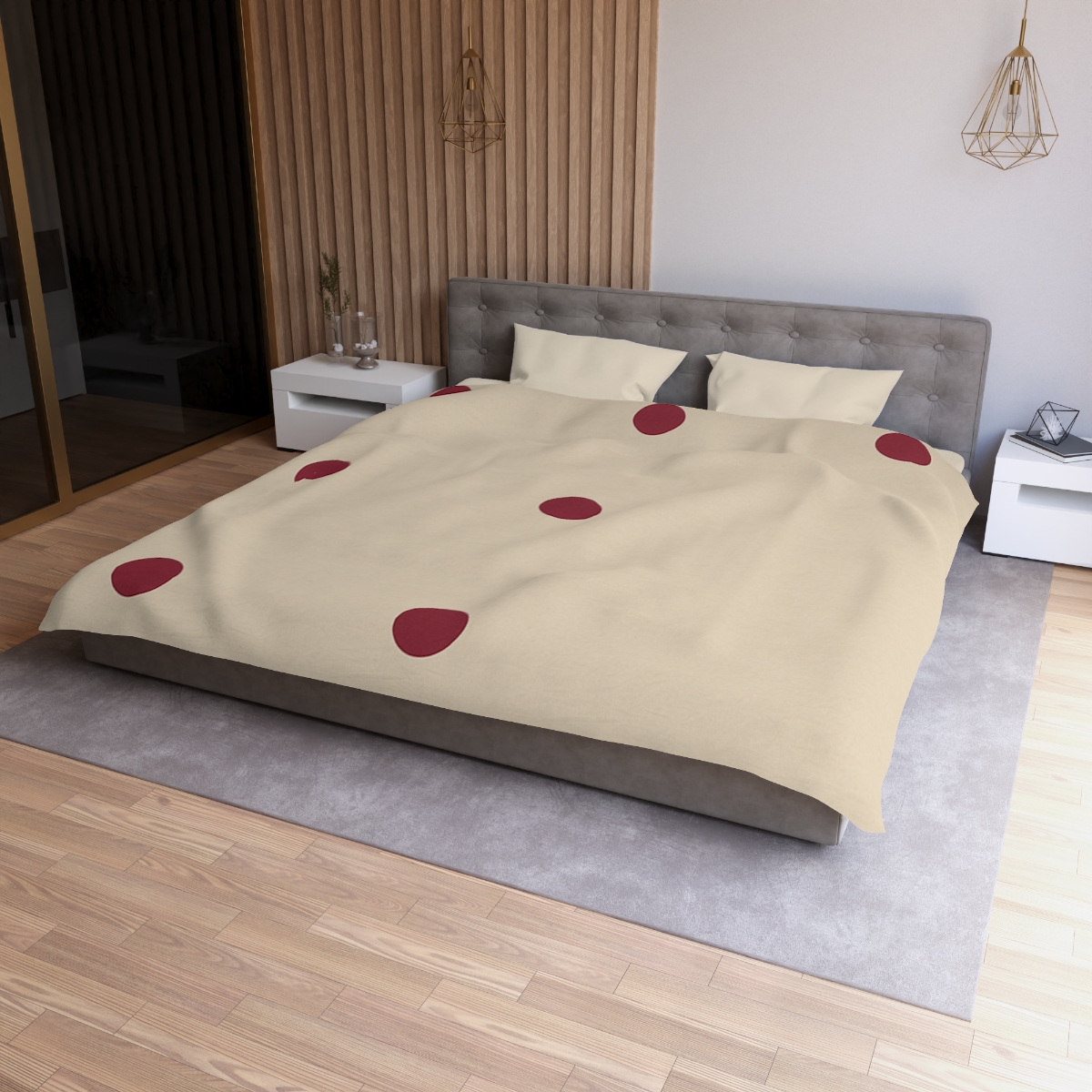 Sparse Orbiting Dots Grid duvets for gifts