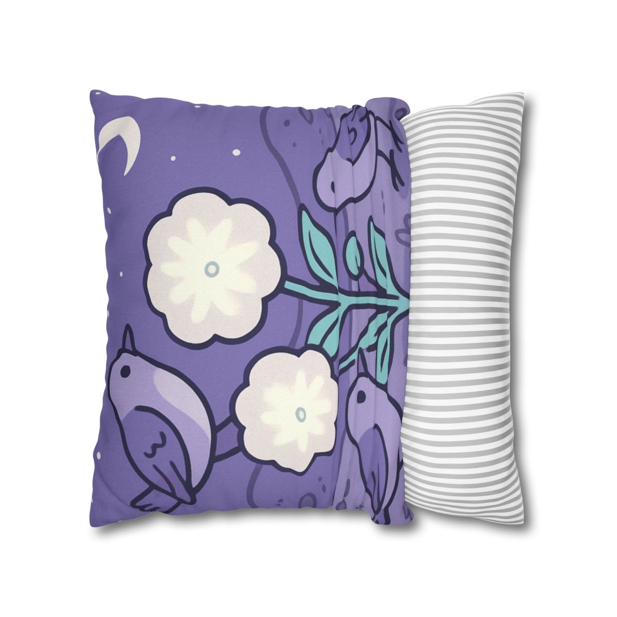 Moon Garden Nightingales designer print pillow cases