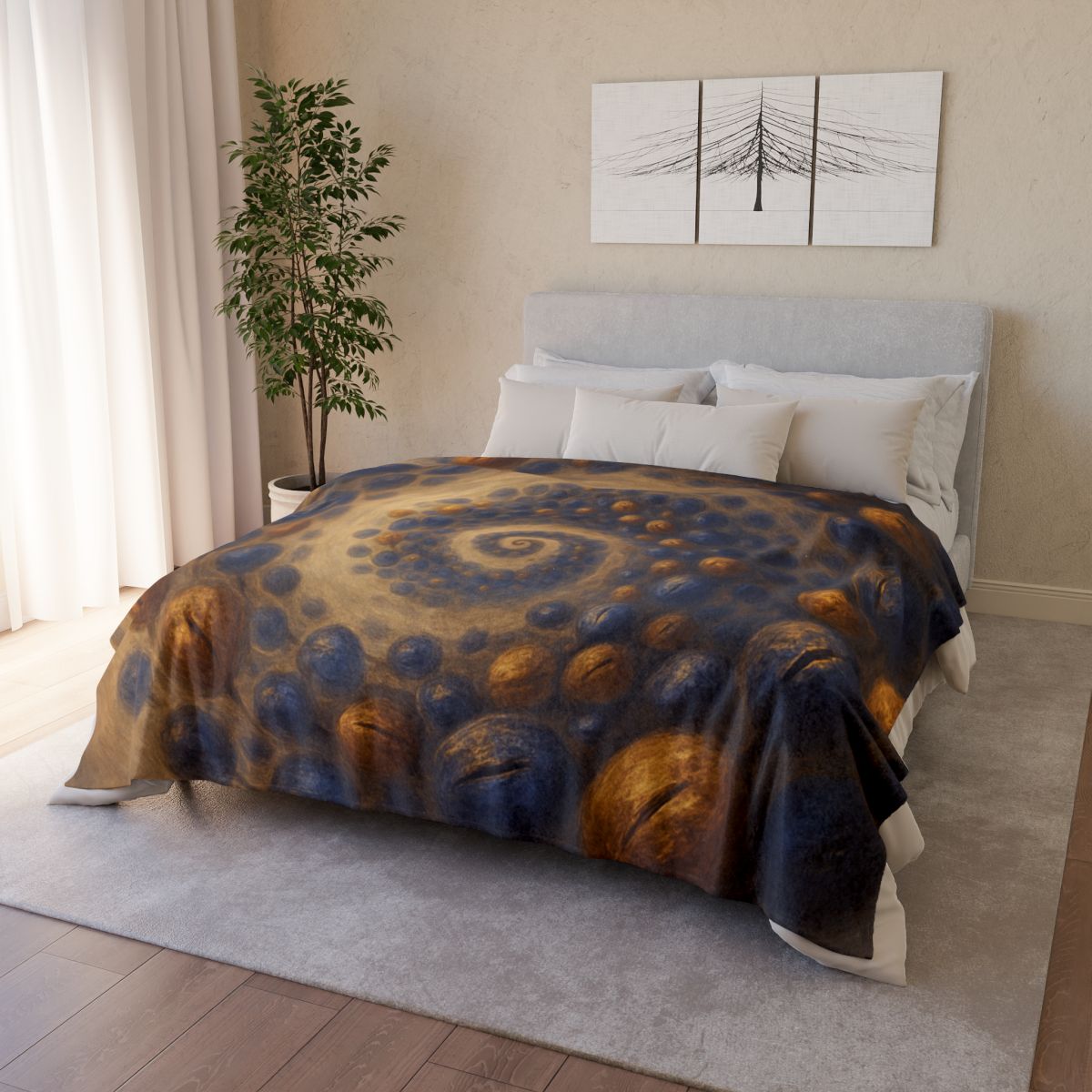 Spiral Seed Cluster decorative home blankets