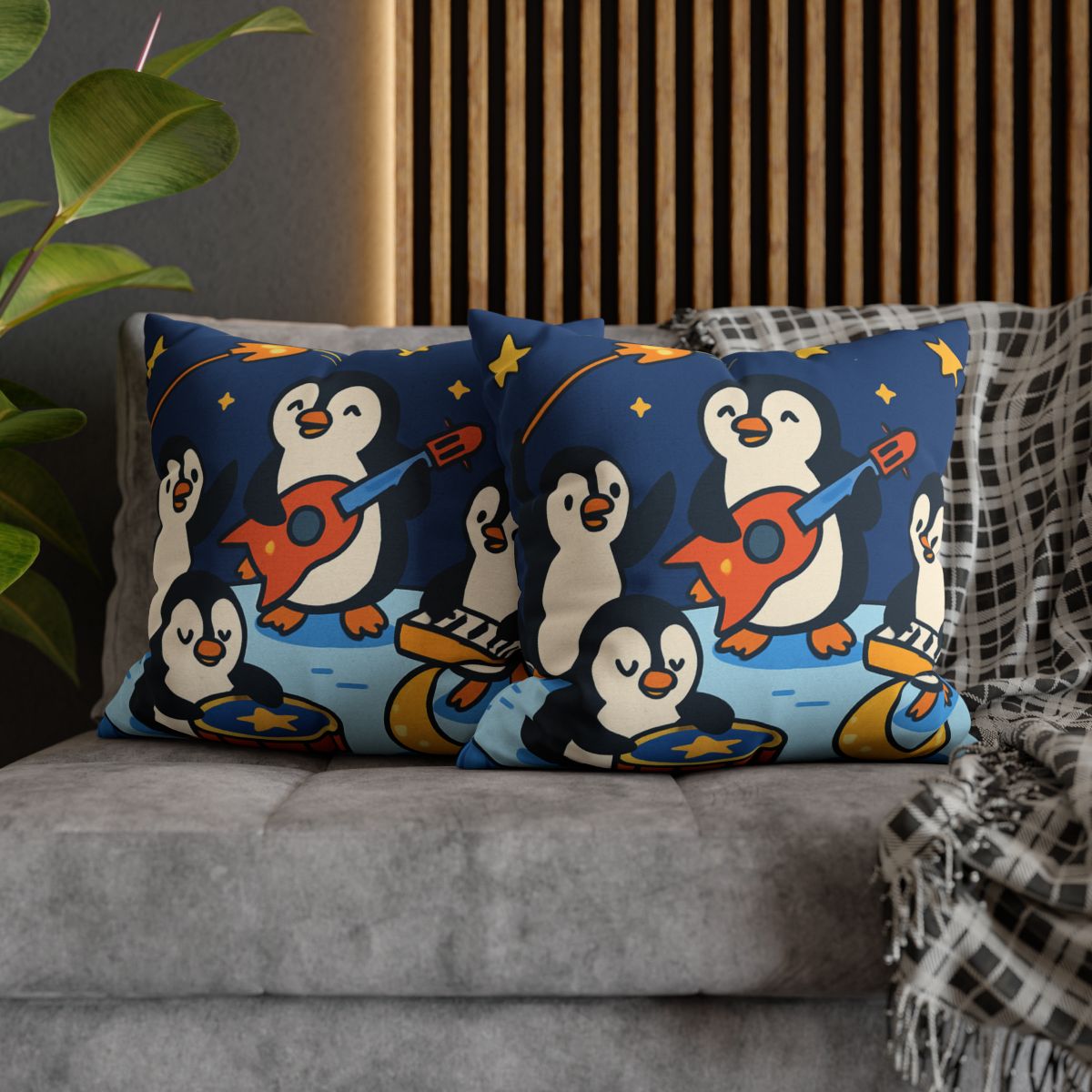 Starlight Symphony Penguin Band unique gift pillow cases