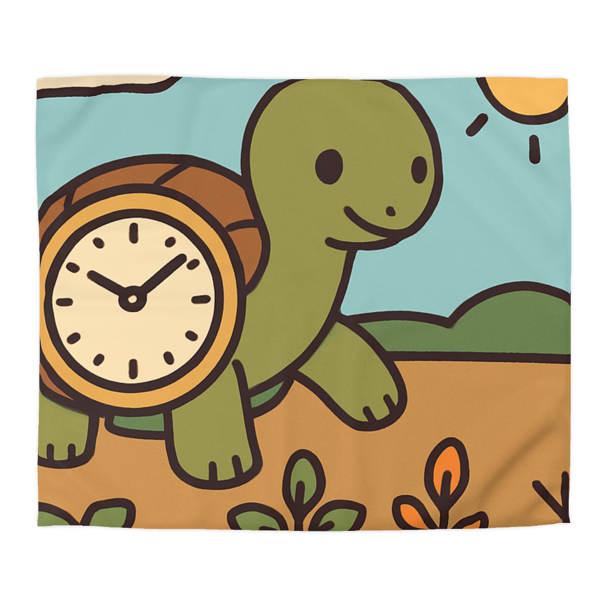 Time Travel Turtle Garden designer printed duvets