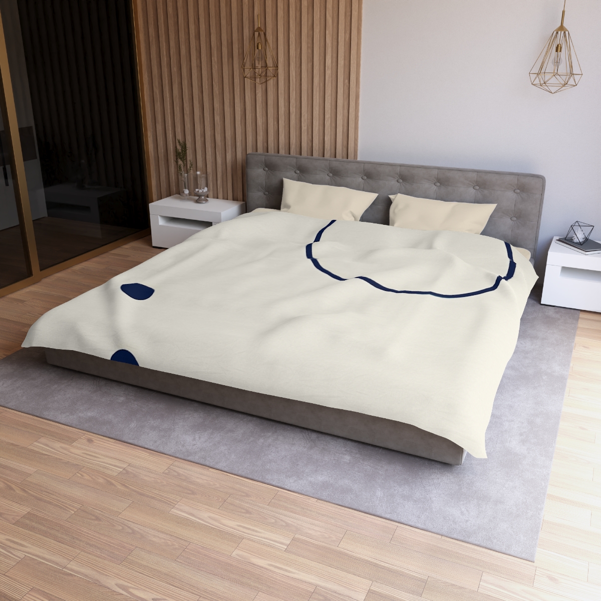 Orbiting Arc And Twin Dots soft comforter duvets