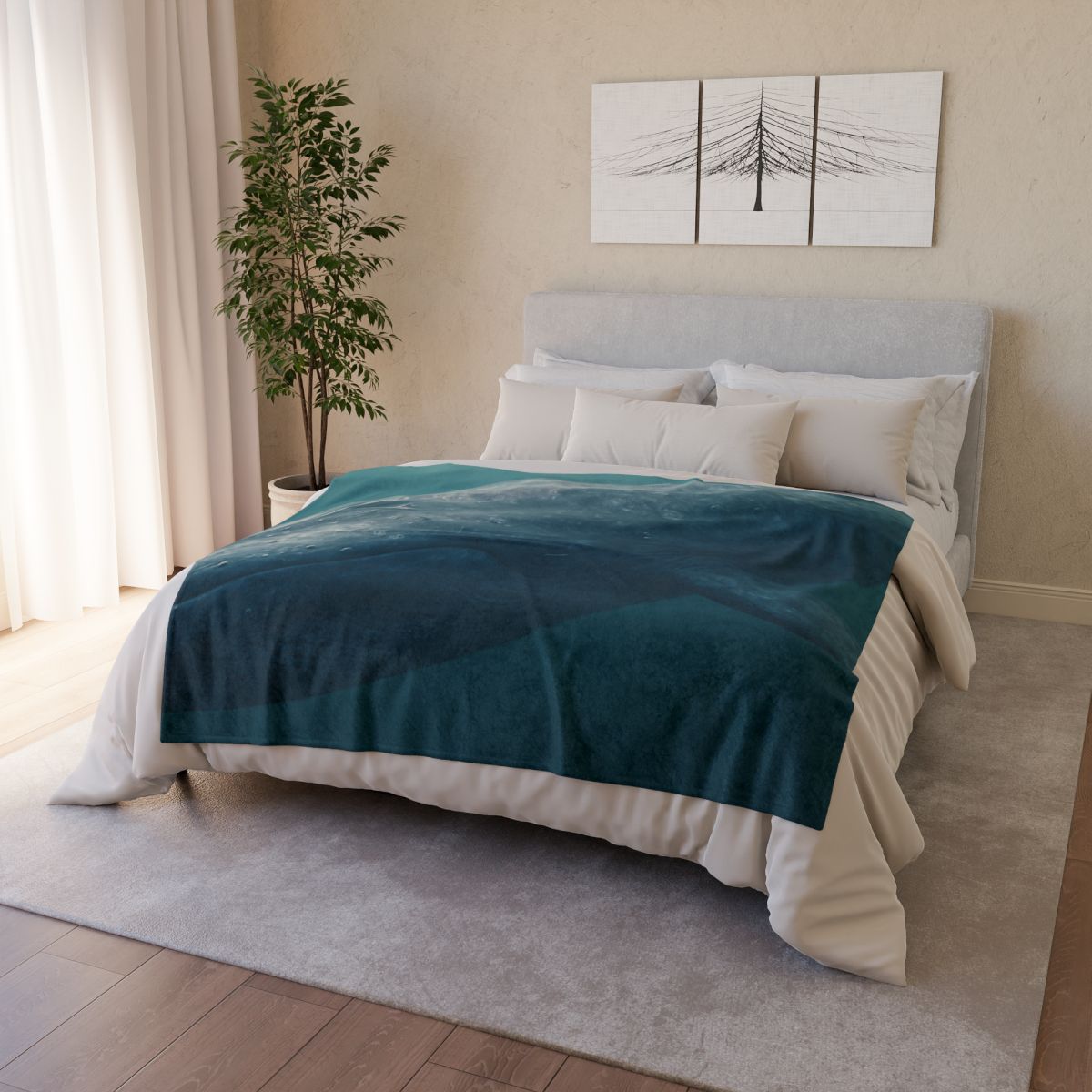 Ocean Song Blue Whale soft fleece blankets