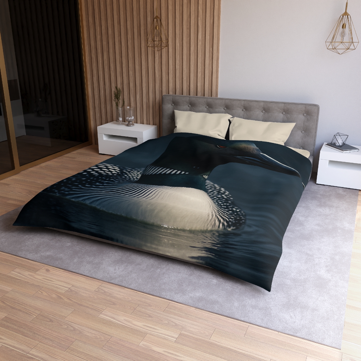 Moonlit Chorus Common Loon custom duvets