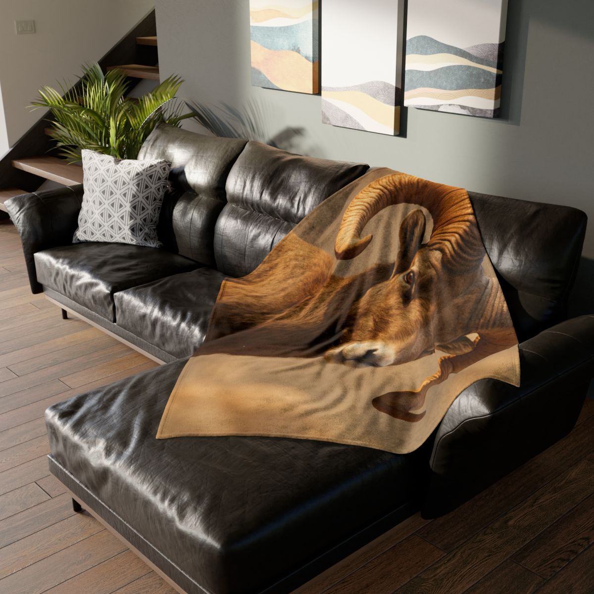 Canyon Echo Bighorn Sheep stylish throw blankets