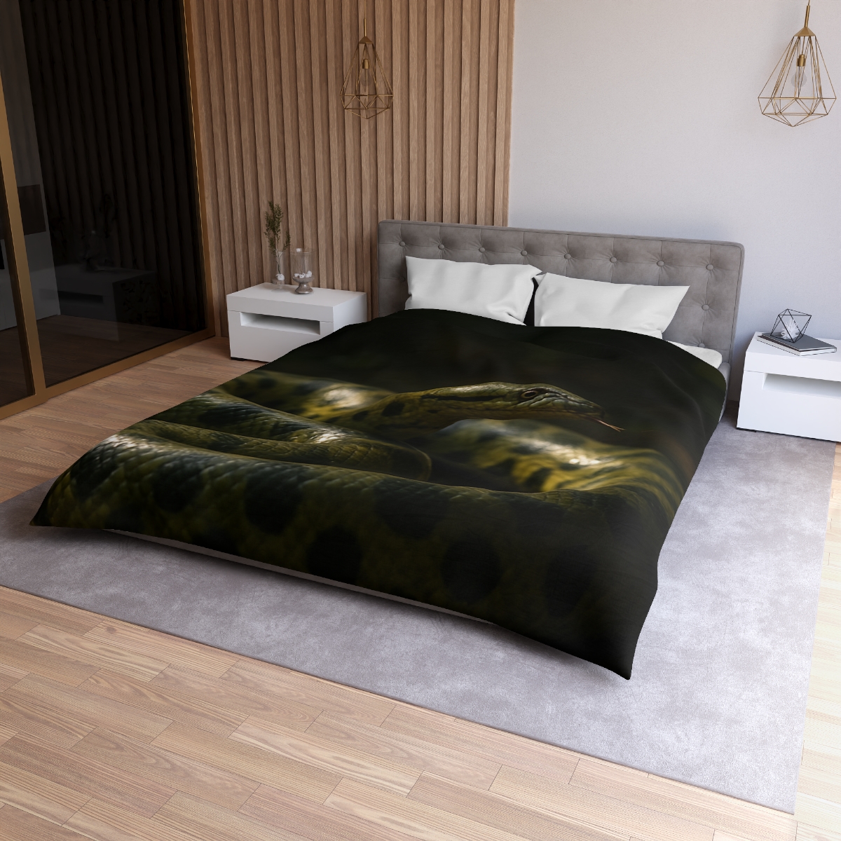 Shadow Ribbon Green Anaconda stylish duvet covers