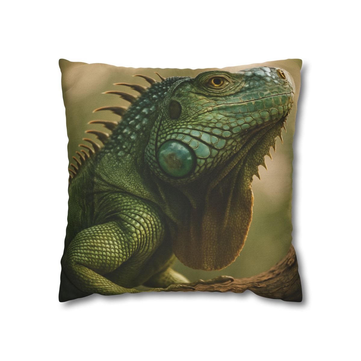Sunlit Armor Green Iguana comfortable bedding pillow covers