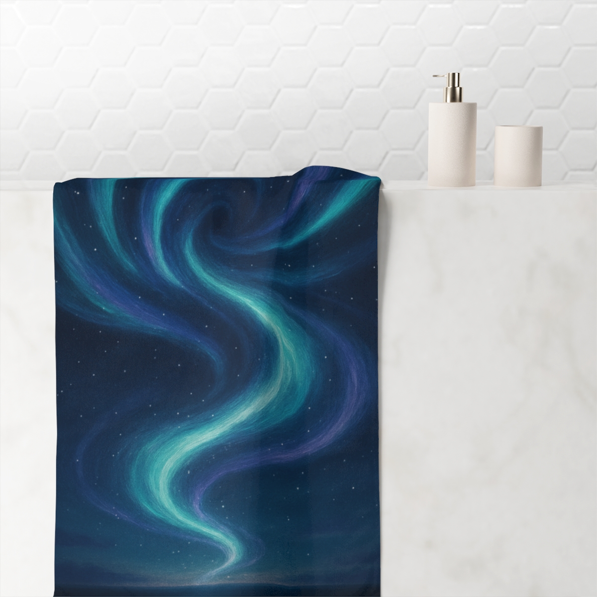 Aurora Spiral Starstream personalized bath towels