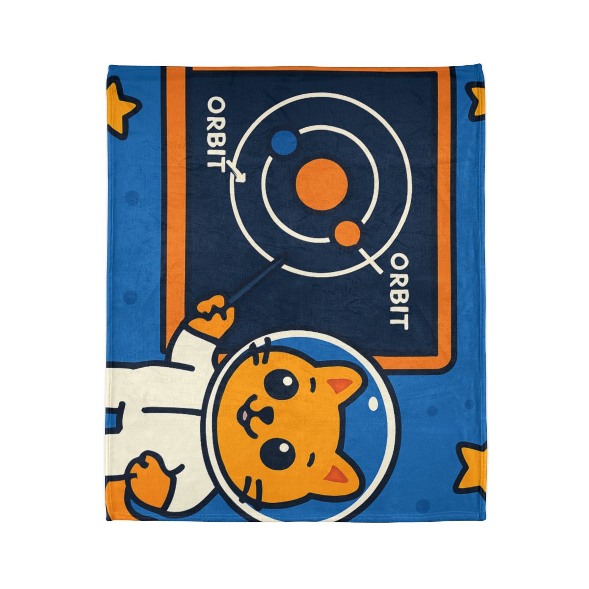 Comet Classroom Cat And The Orbit Chalkboard trendy patterned blankets