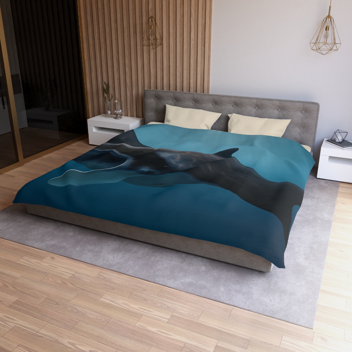 Sunlit Drift Manta Ray personalized bedding duvets