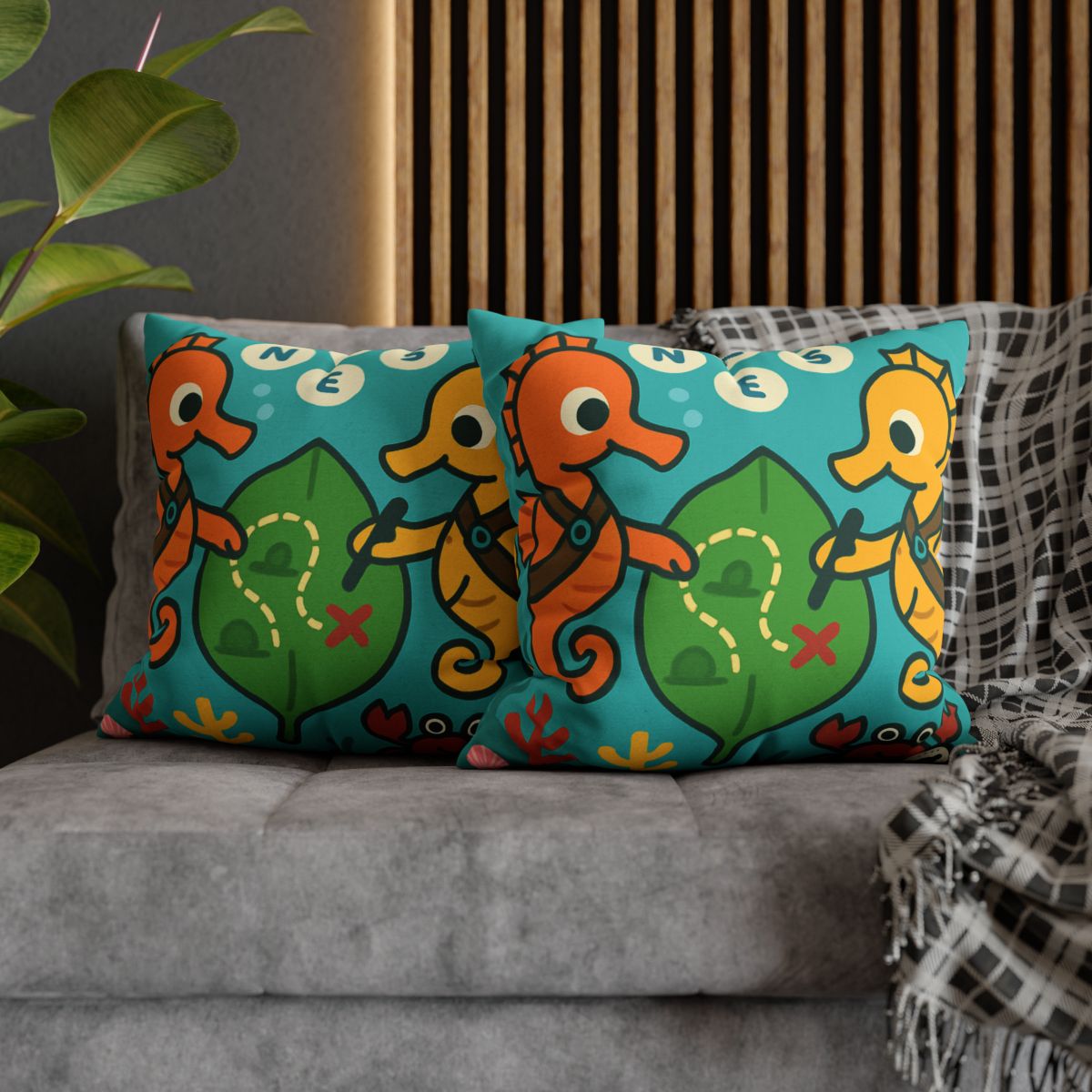 Underwater Map Makers The Seahorse Scouts custom pillow cases