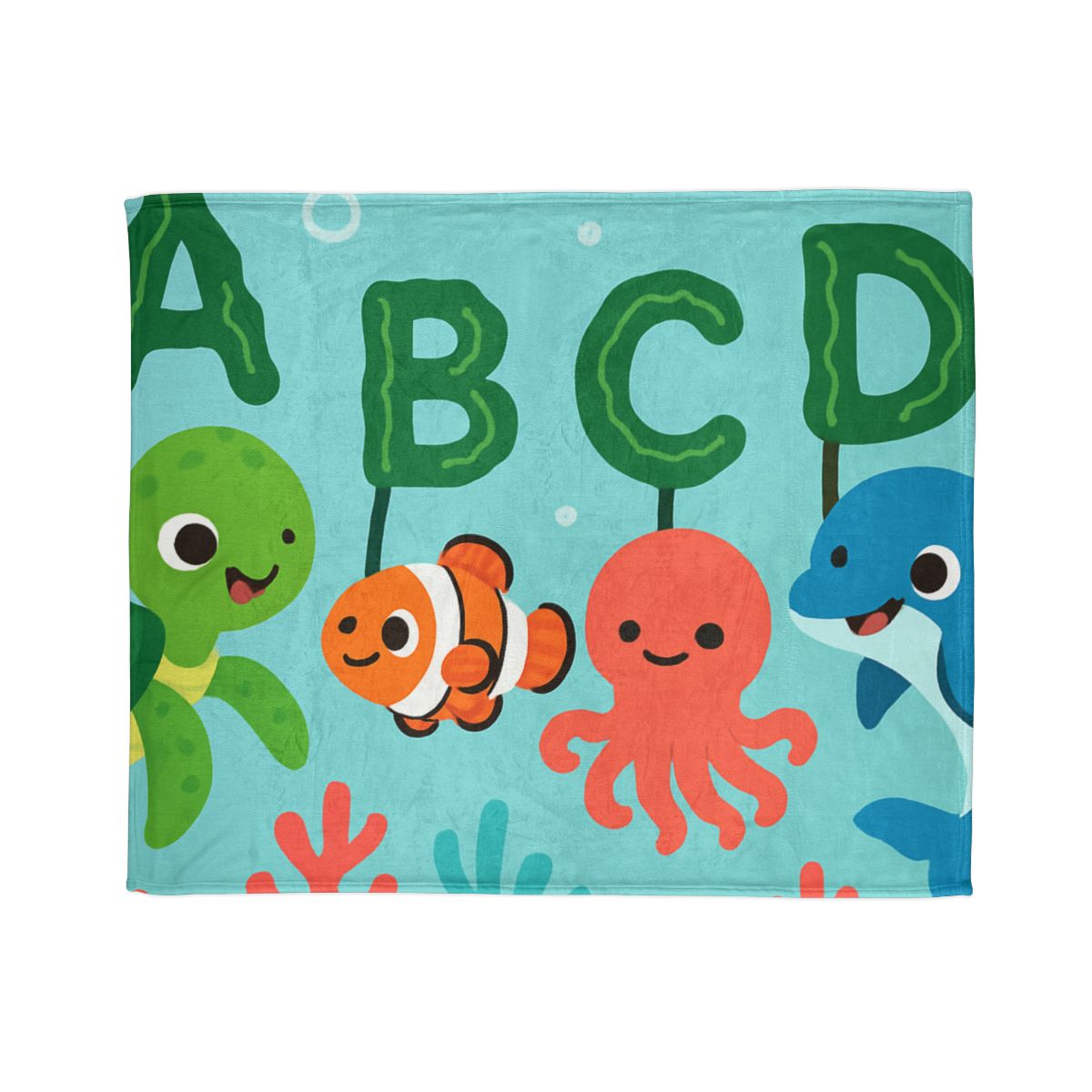 Coral Reef Alphabet Parade stylish throw blankets