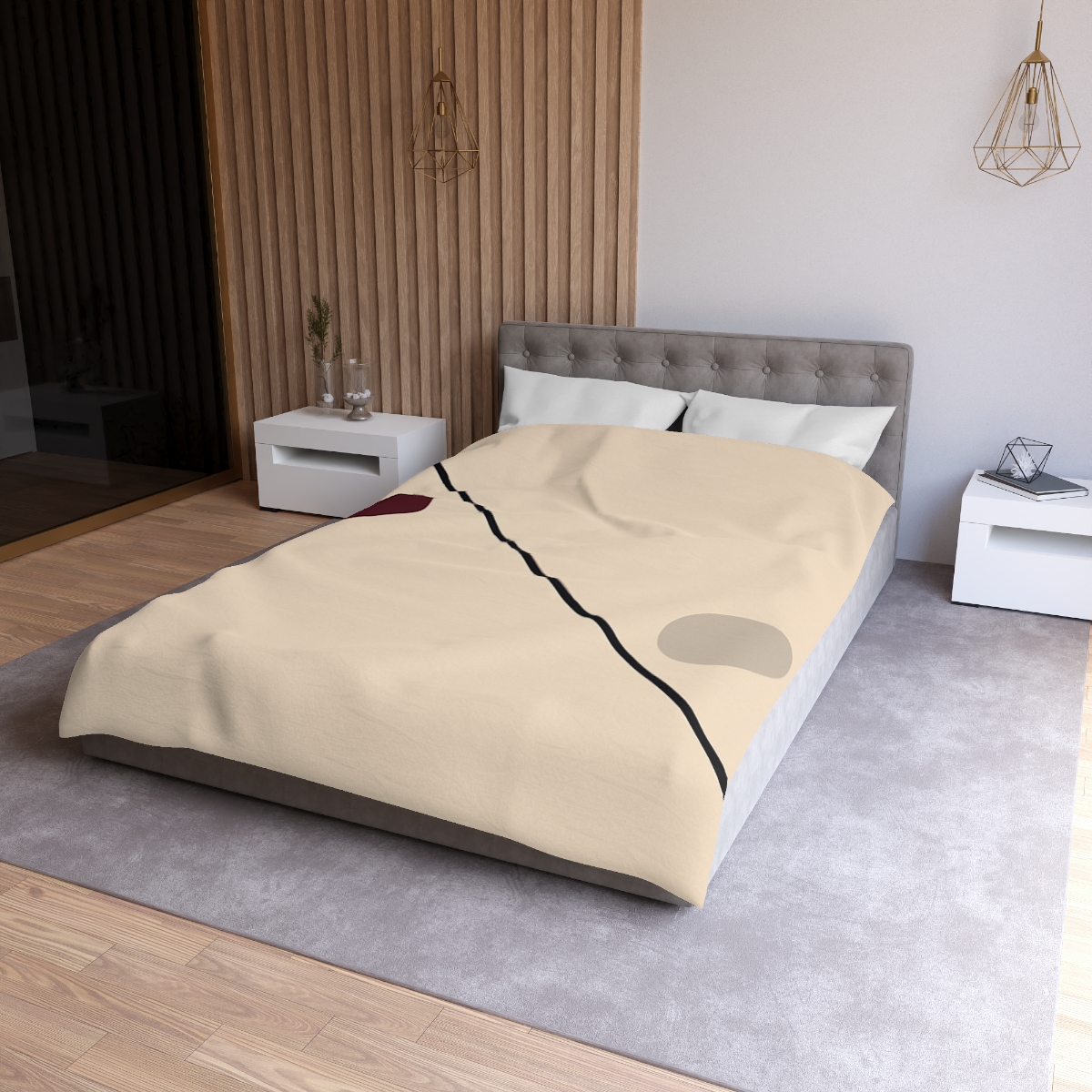 Diagonal Line And Twin Circles soft comforter duvets