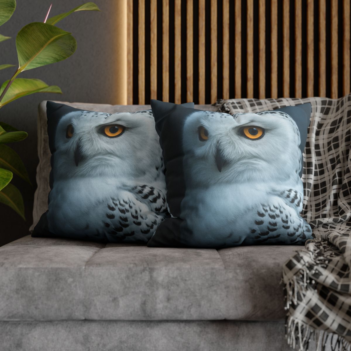 Midnight Watch Snowy Owl personalized pillow covers