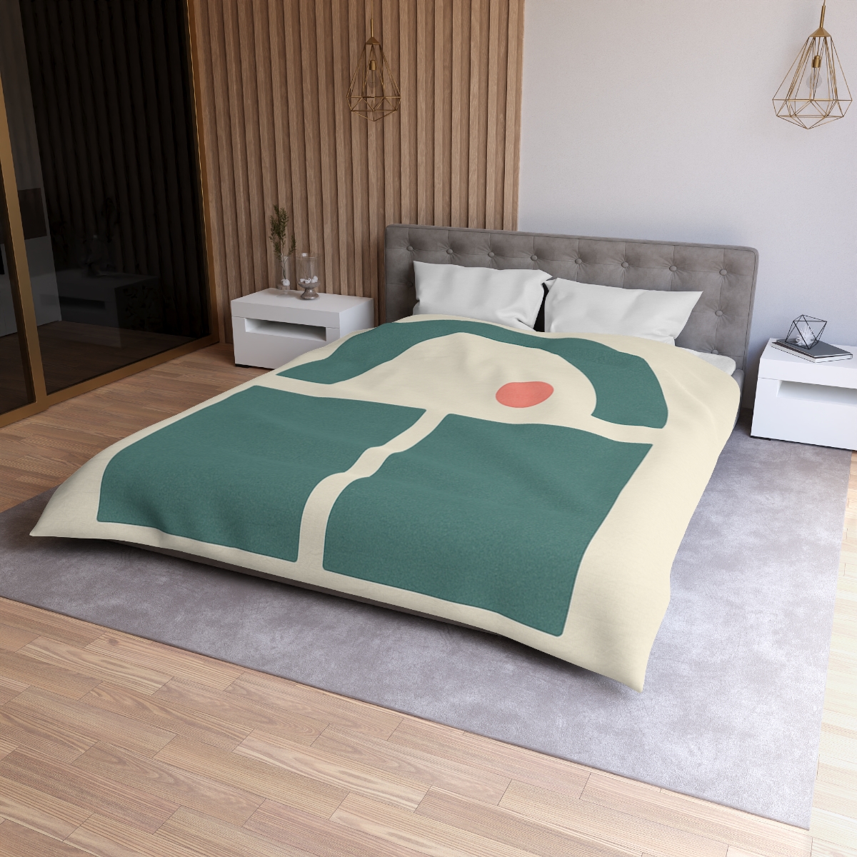 Arc Window Over Twin Blocks soft comforter duvets