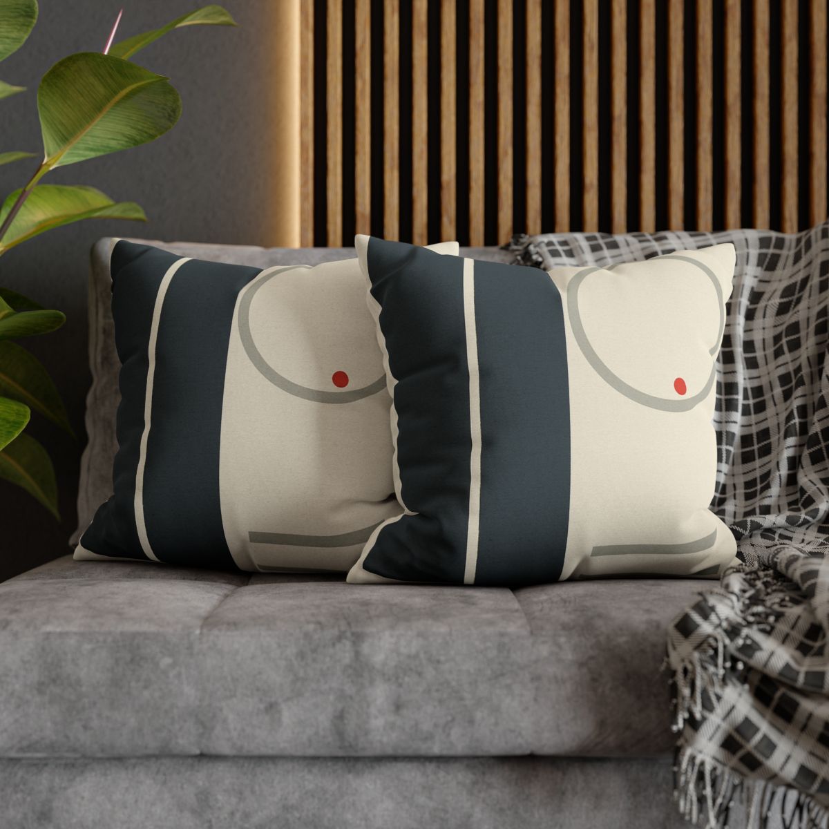 Split Rectangle With Floating Ring stylish decorative pillowcases