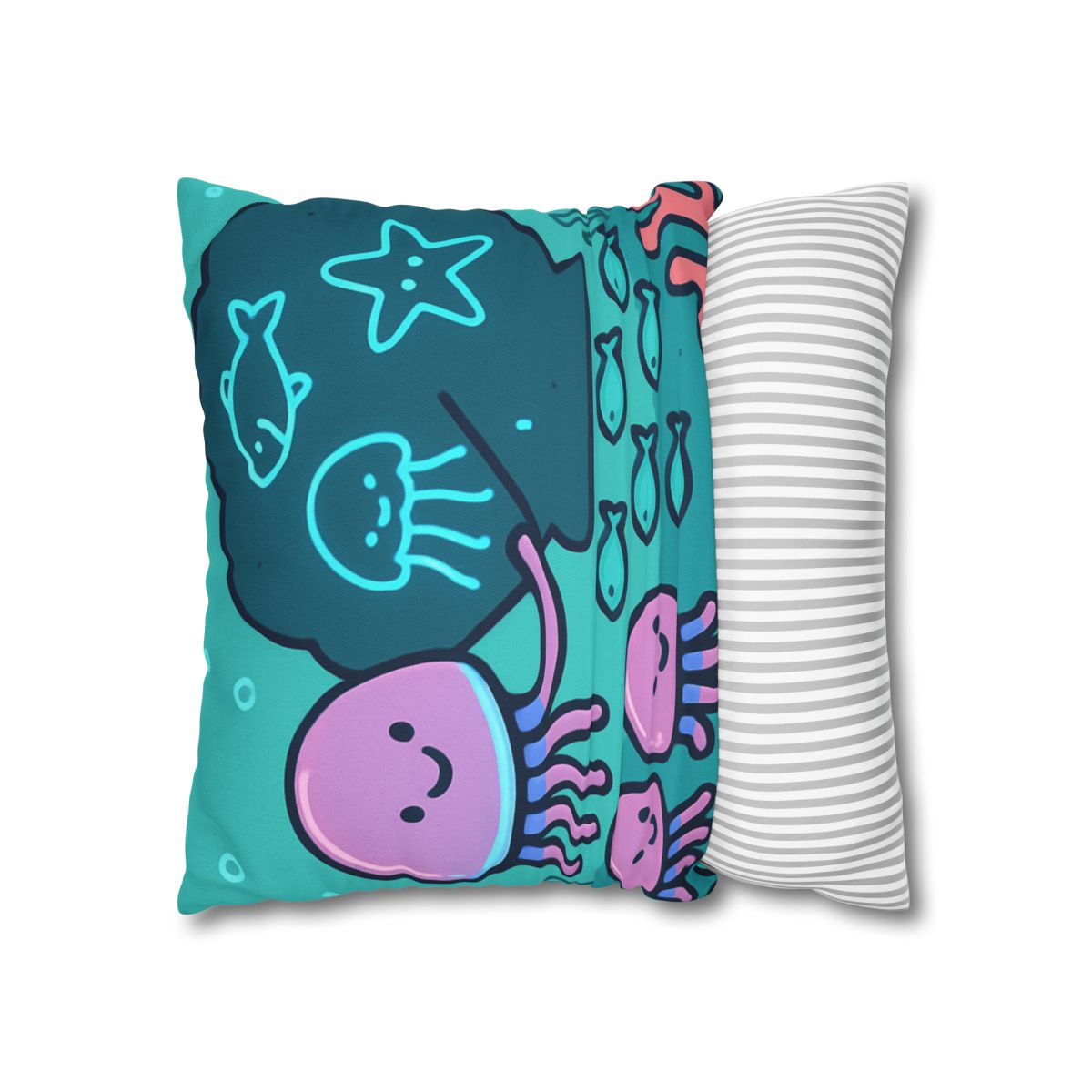 Bioluminescent Reef School With Glow Jellyfish custom pillow cases