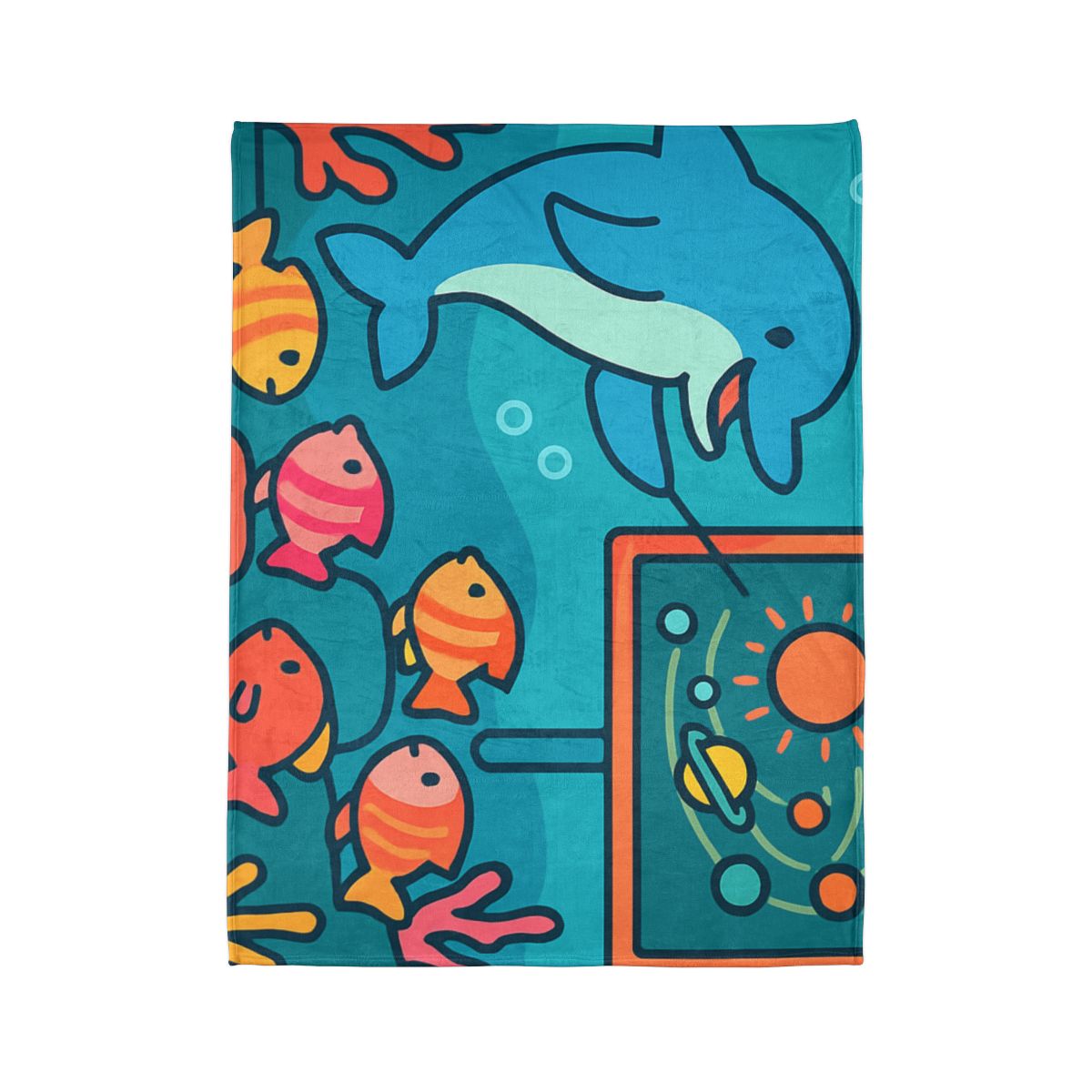 Cosmic Coral Reef Classroom decorative home blankets