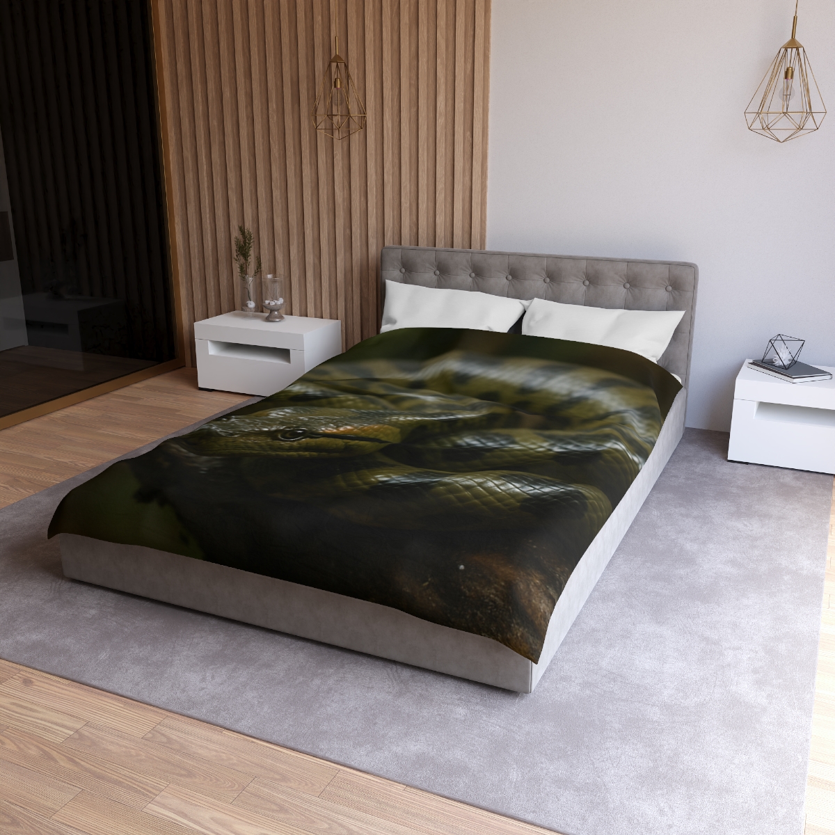 Shadow Coil Green Anaconda personalized bedding duvets