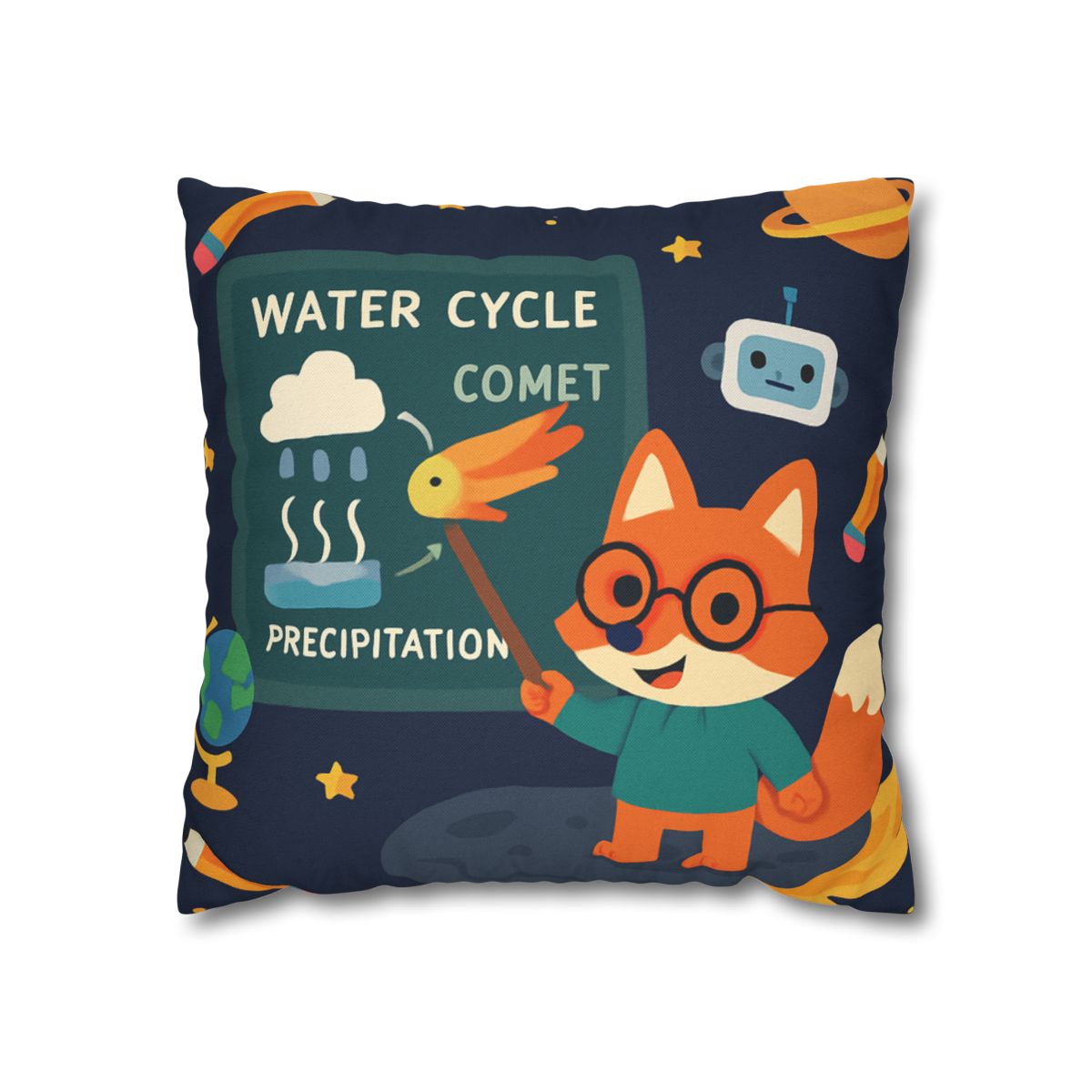 Comet Classroom With Professor Fox soft cotton pillow cases