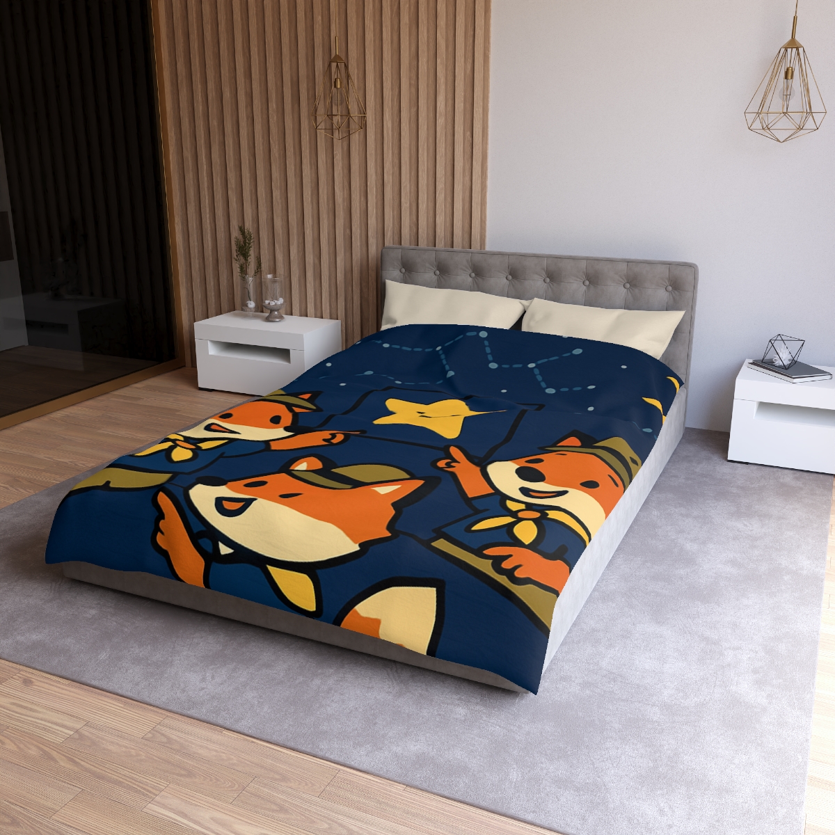 Stargazing Fox Scouts custom duvets