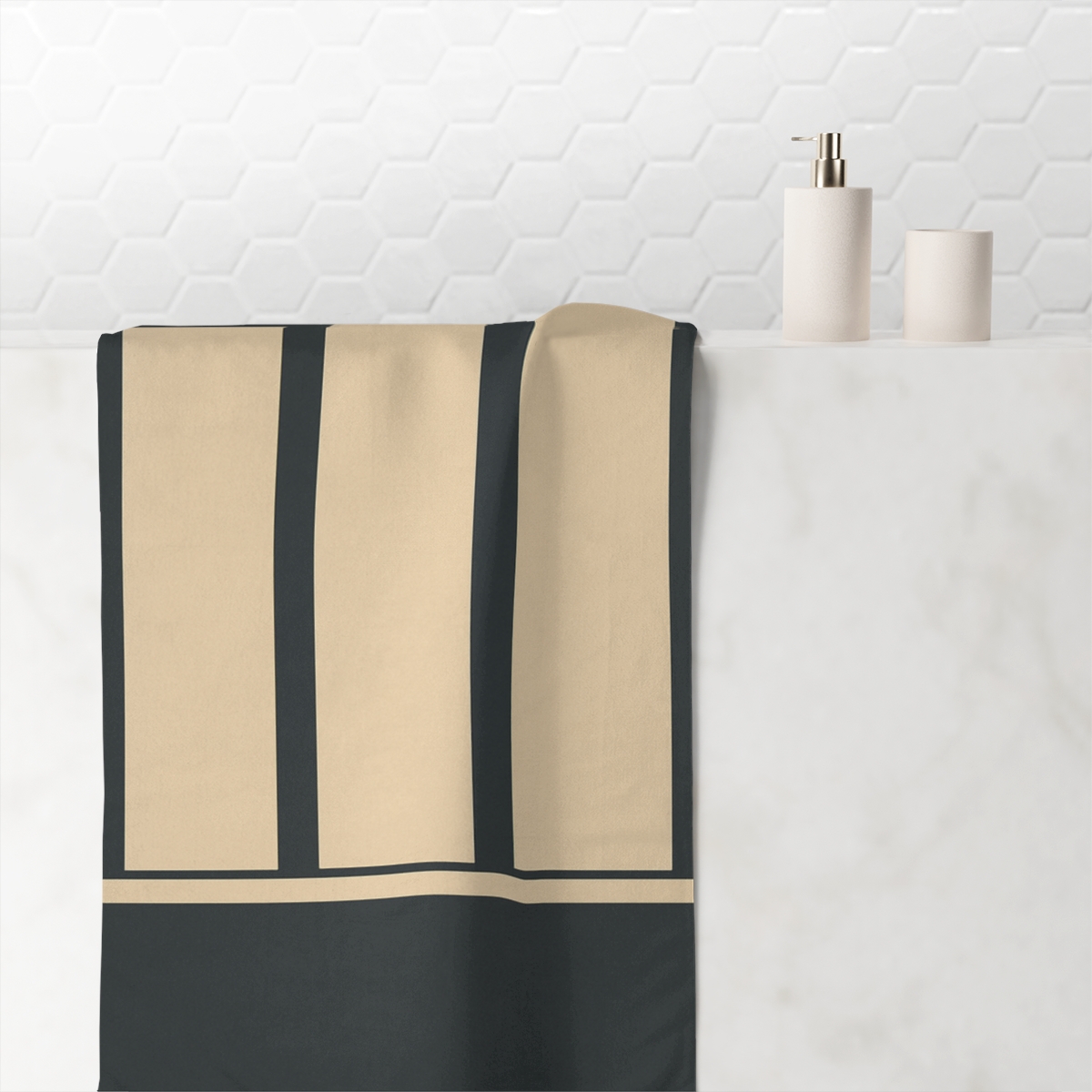 Offset Rectangles With Resting Line trendy hand towels