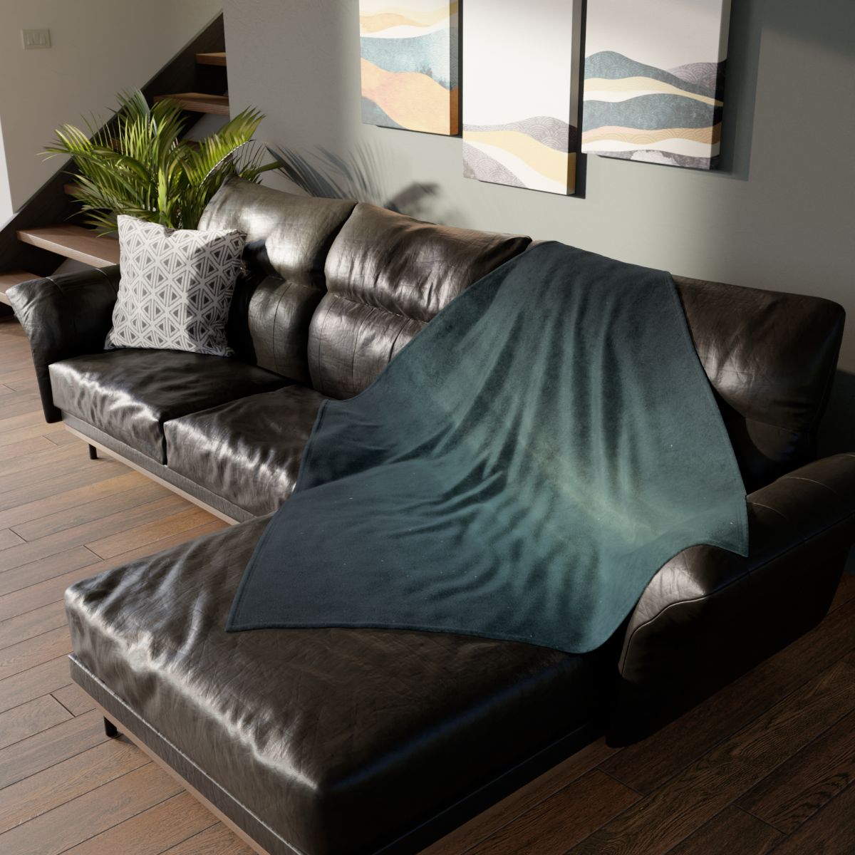 Dark Energy Gradient Drift designer printed blankets