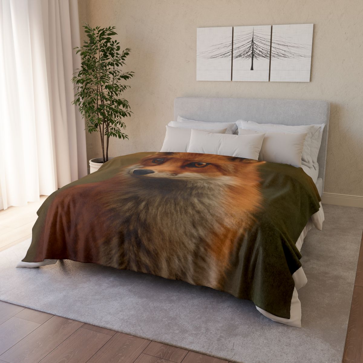 Crimson Whisper Red Fox unique gift blanketscustom blankets