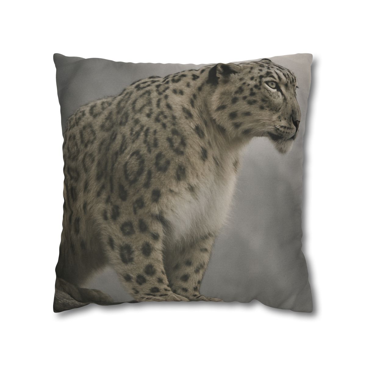 Silent Sentinel Snow Leopard designer print pillow cases