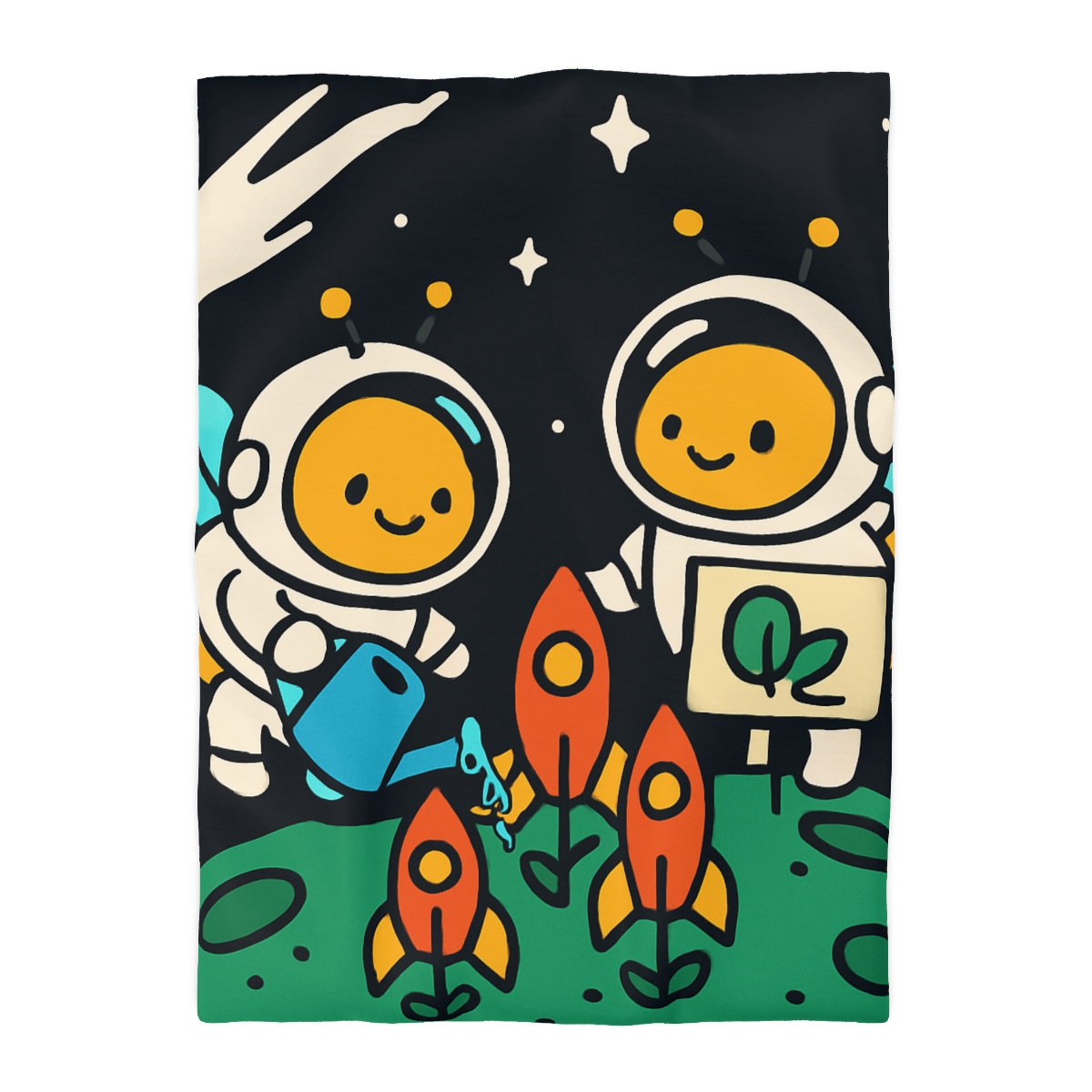 Rocket Garden Of The Bumblebee Astronauts soft comforter duvets